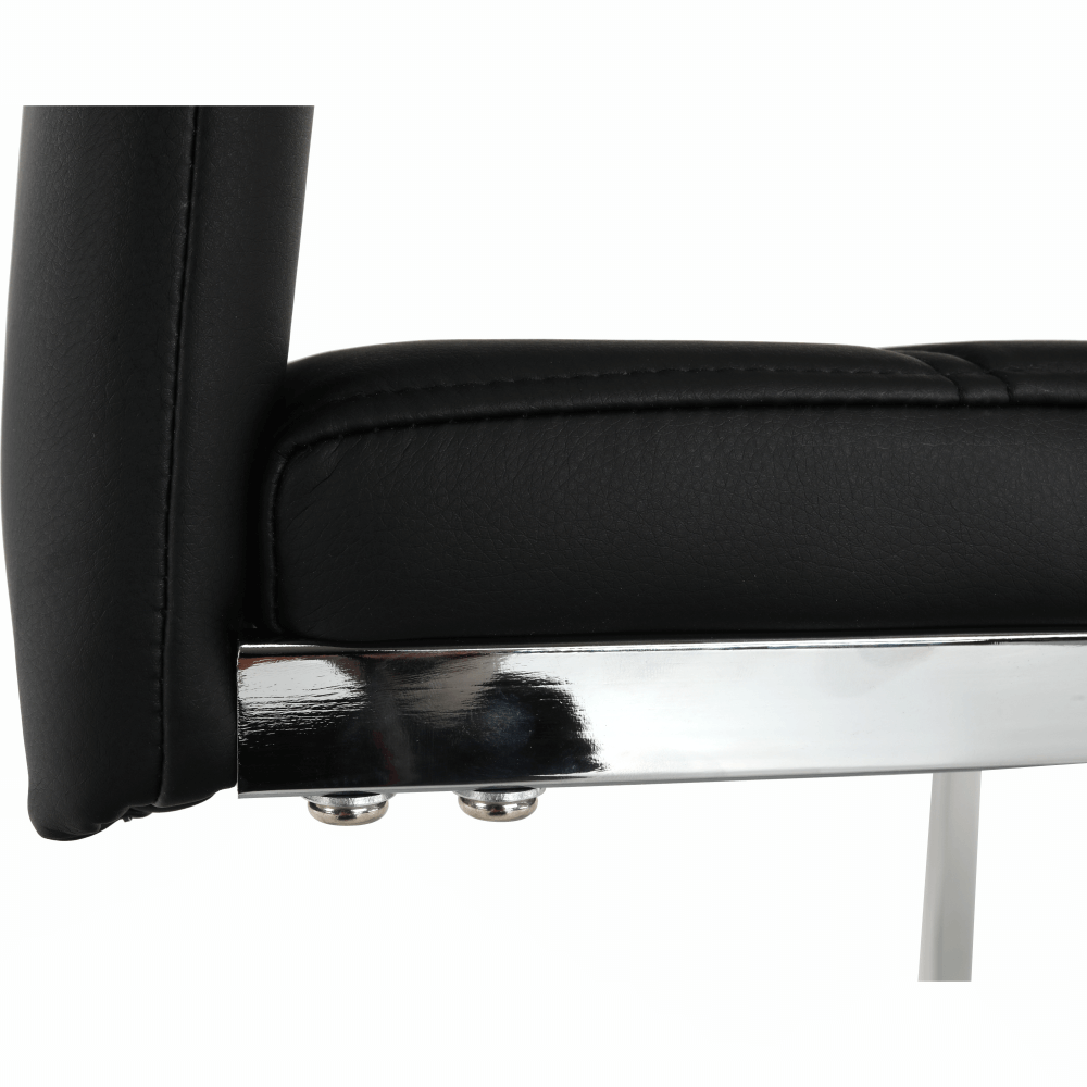 Scaun dining COMPIEGNE, negru / crom, piele eco, 42x56x99 cm Kondela