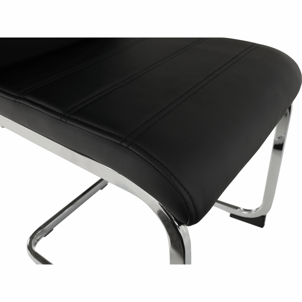 Scaun dining COMPIEGNE, negru / crom, piele eco, 42x56x99 cm Kondela