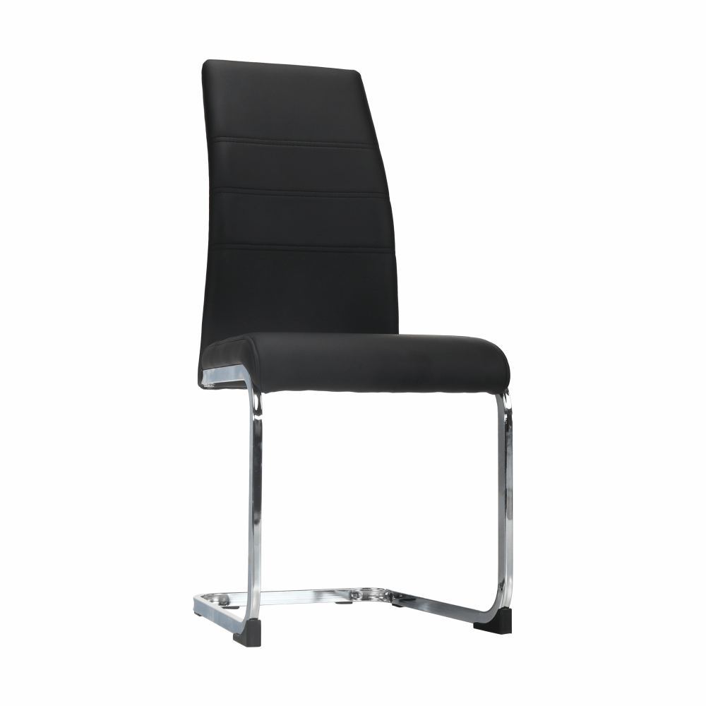 Scaun dining COMPIEGNE, negru / crom, piele eco, 42x56x99 cm Kondela
