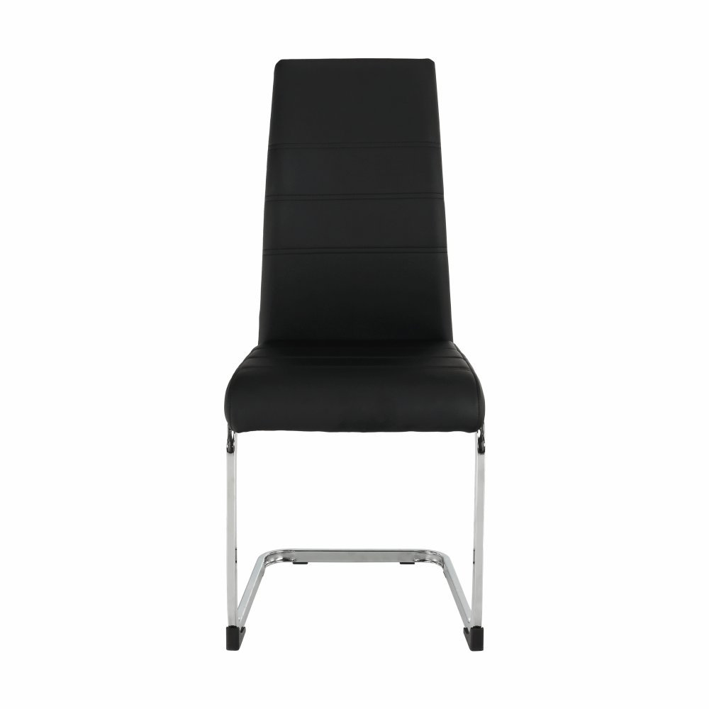 Scaun dining COMPIEGNE, negru / crom, piele eco, 42x56x99 cm Kondela
