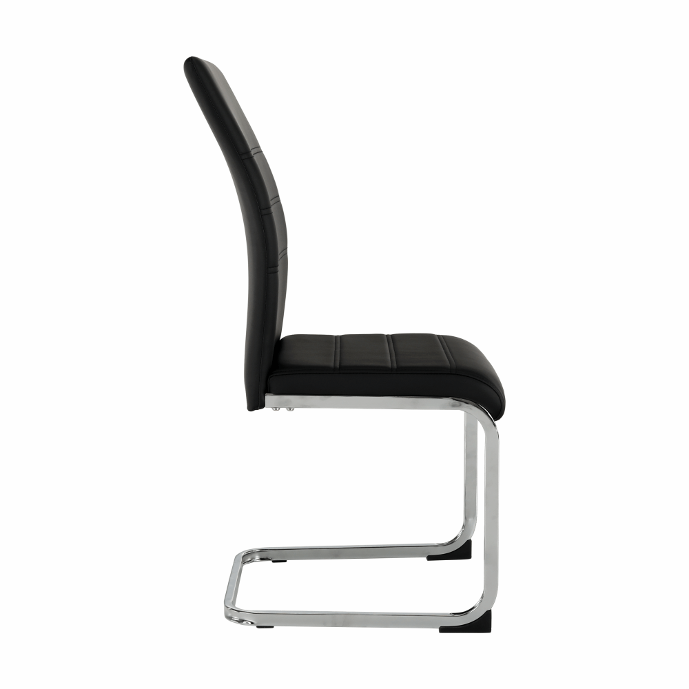 Scaun dining COMPIEGNE, negru / crom, piele eco, 42x56x99 cm Kondela