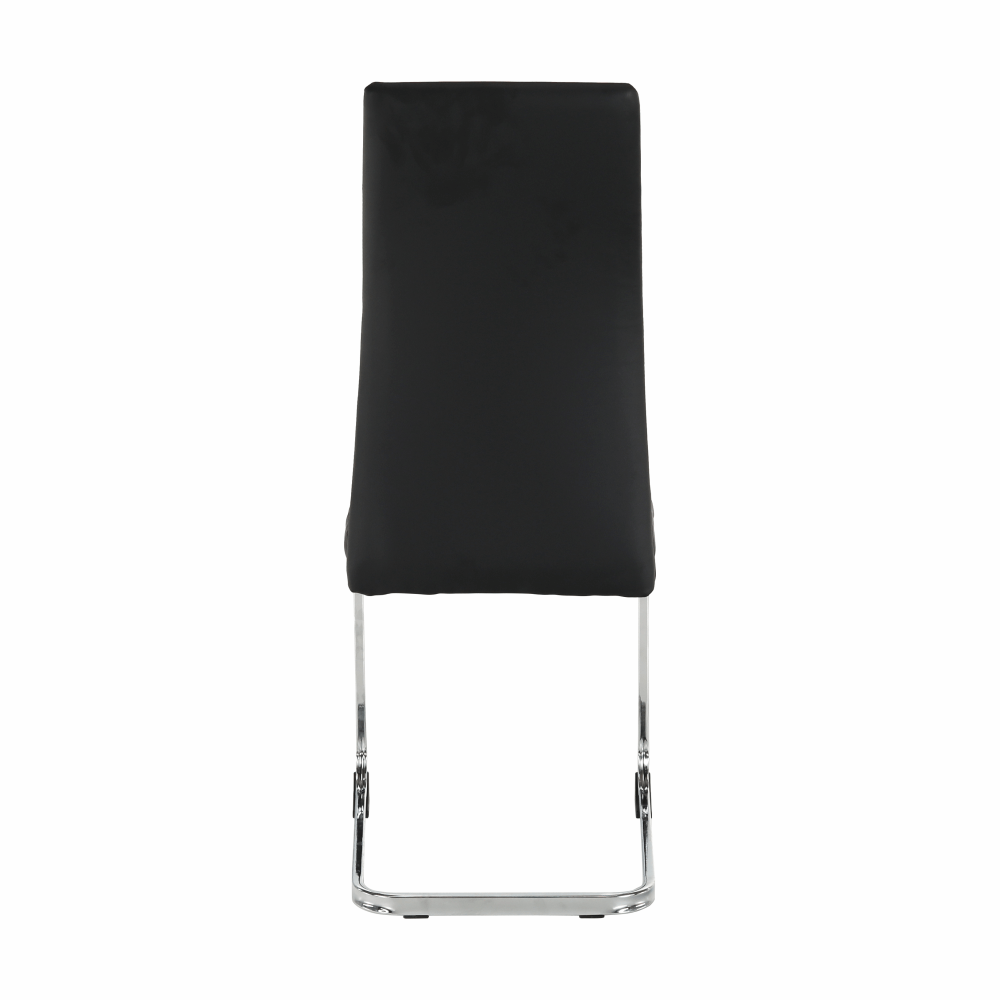 Scaun dining COMPIEGNE, negru / crom, piele eco, 42x56x99 cm Kondela
