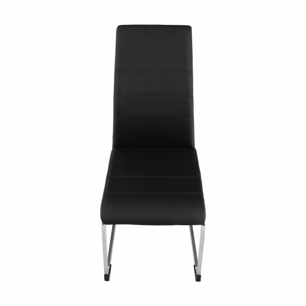 Scaun dining COMPIEGNE, negru / crom, piele eco, 42x56x99 cm Kondela