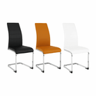 Scaun dining COMPIEGNE, negru / crom, piele eco, 42x56x99 cm Kondela