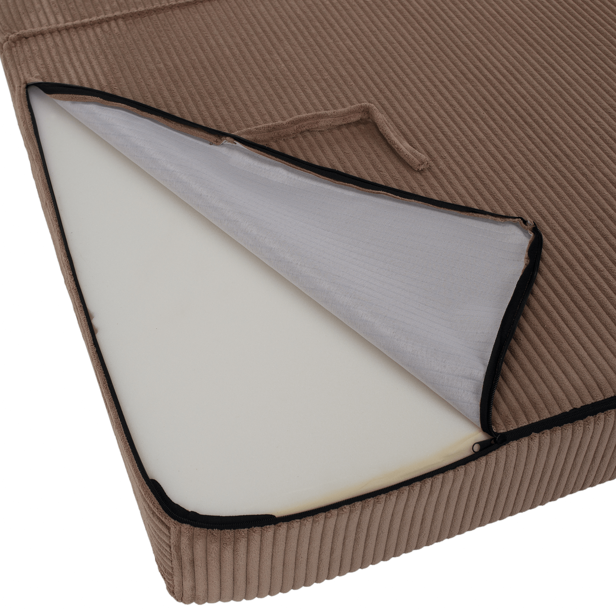 Saltea pliabilă/fotoliu extensibil SOURE, 2 in 1, maro deschis, 120x82x52 cm Kondela