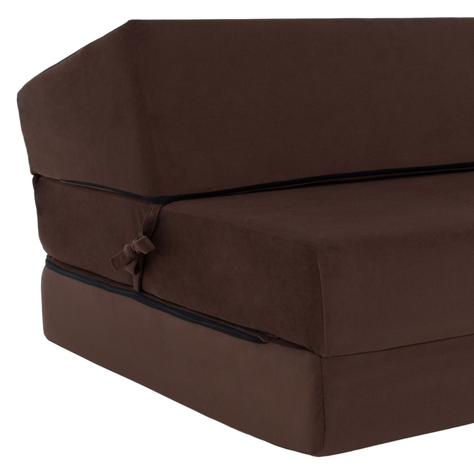 Saltea pliabilă/fotoliu extensibil SOURE, 2 in 1, maro, 120x82x52 cm Kondela