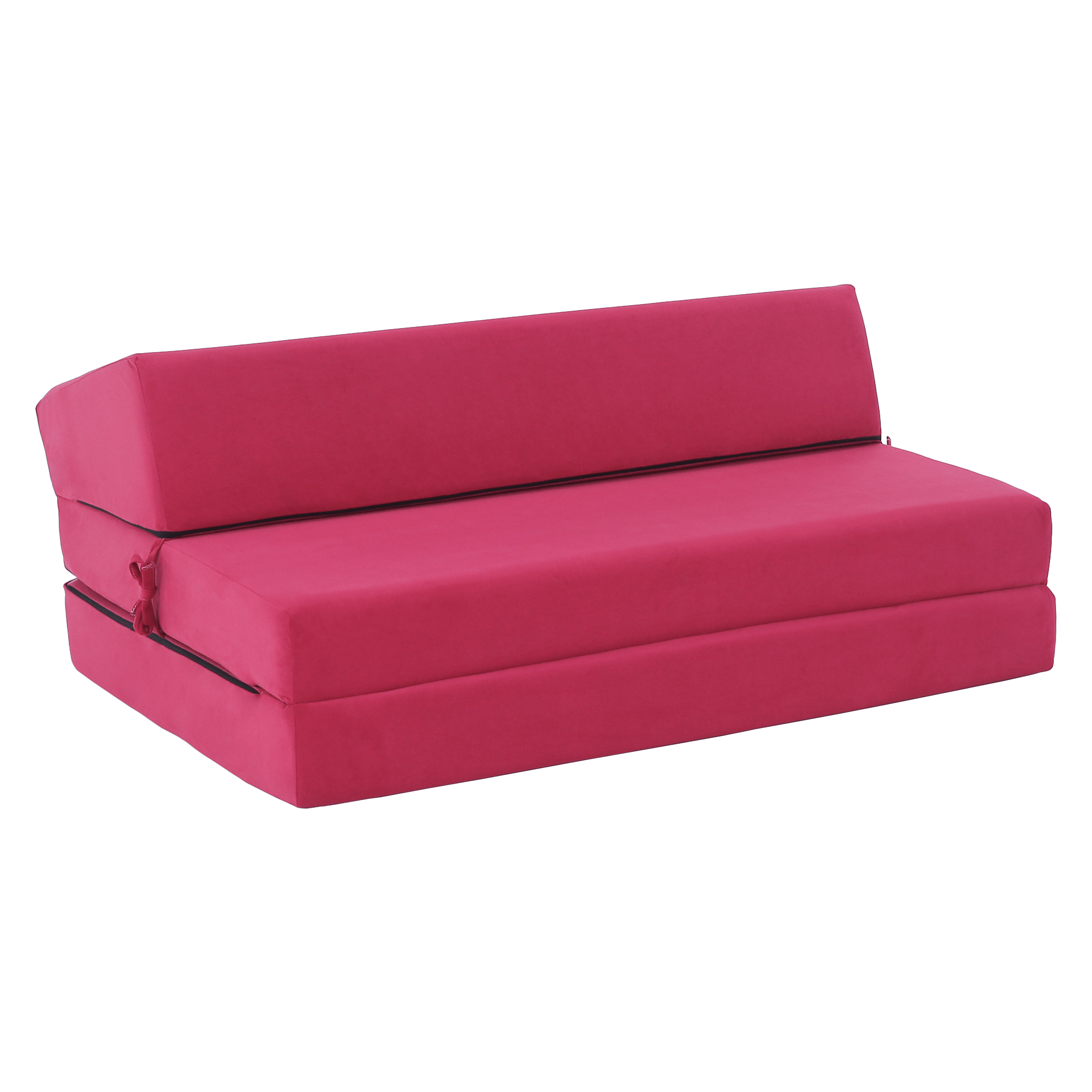 Saltea pliabilă/fotoliu extensibil SOURE, 2 in 1, roz magenta, 120x82x52 cm Kondela