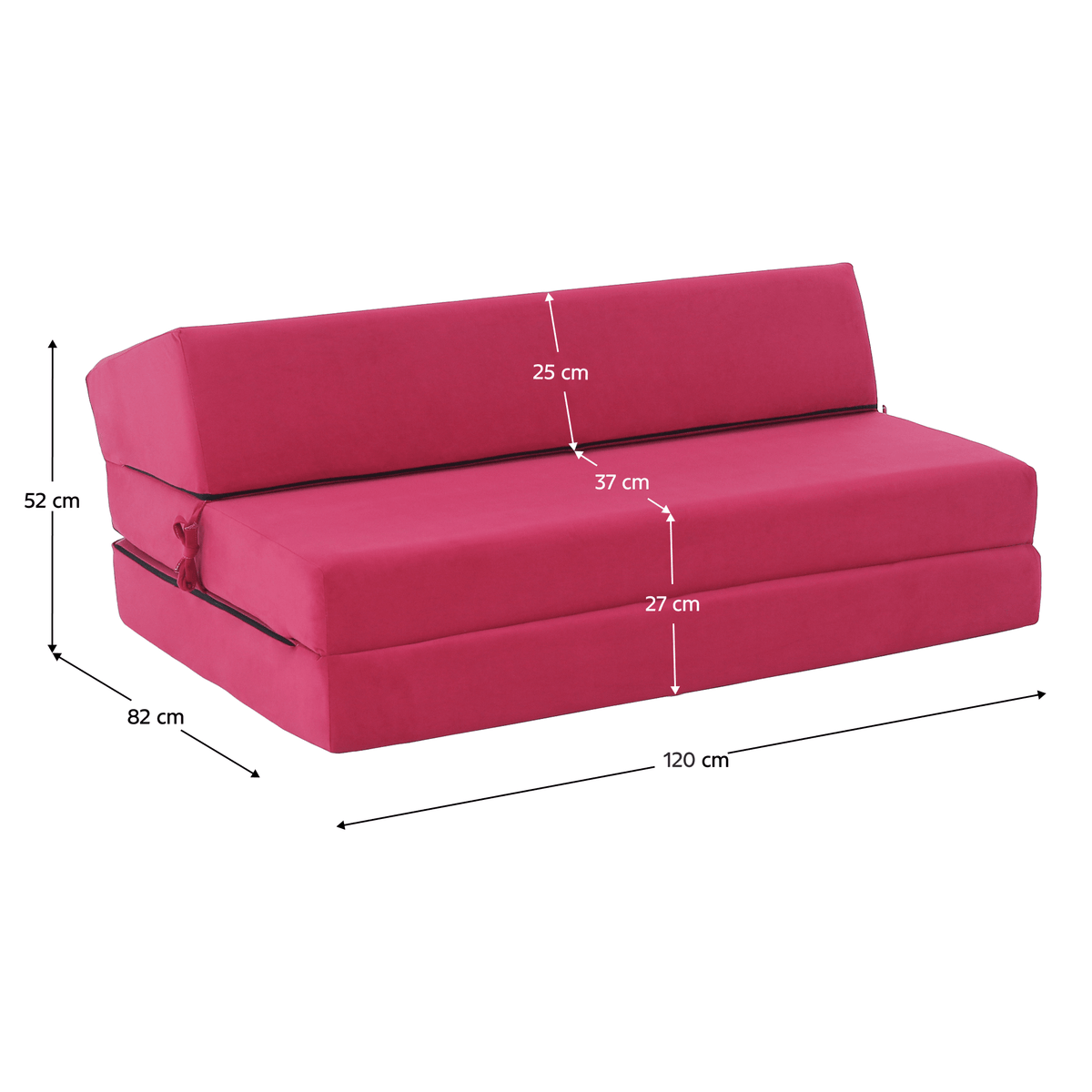 Saltea pliabilă/fotoliu extensibil, 2 in 1, roz magenta, VEDIS Kondela