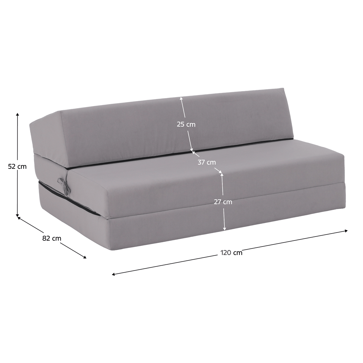 Saltea/scaun pliabil, 2 in 1, gri deschis, VEDIS Kondela