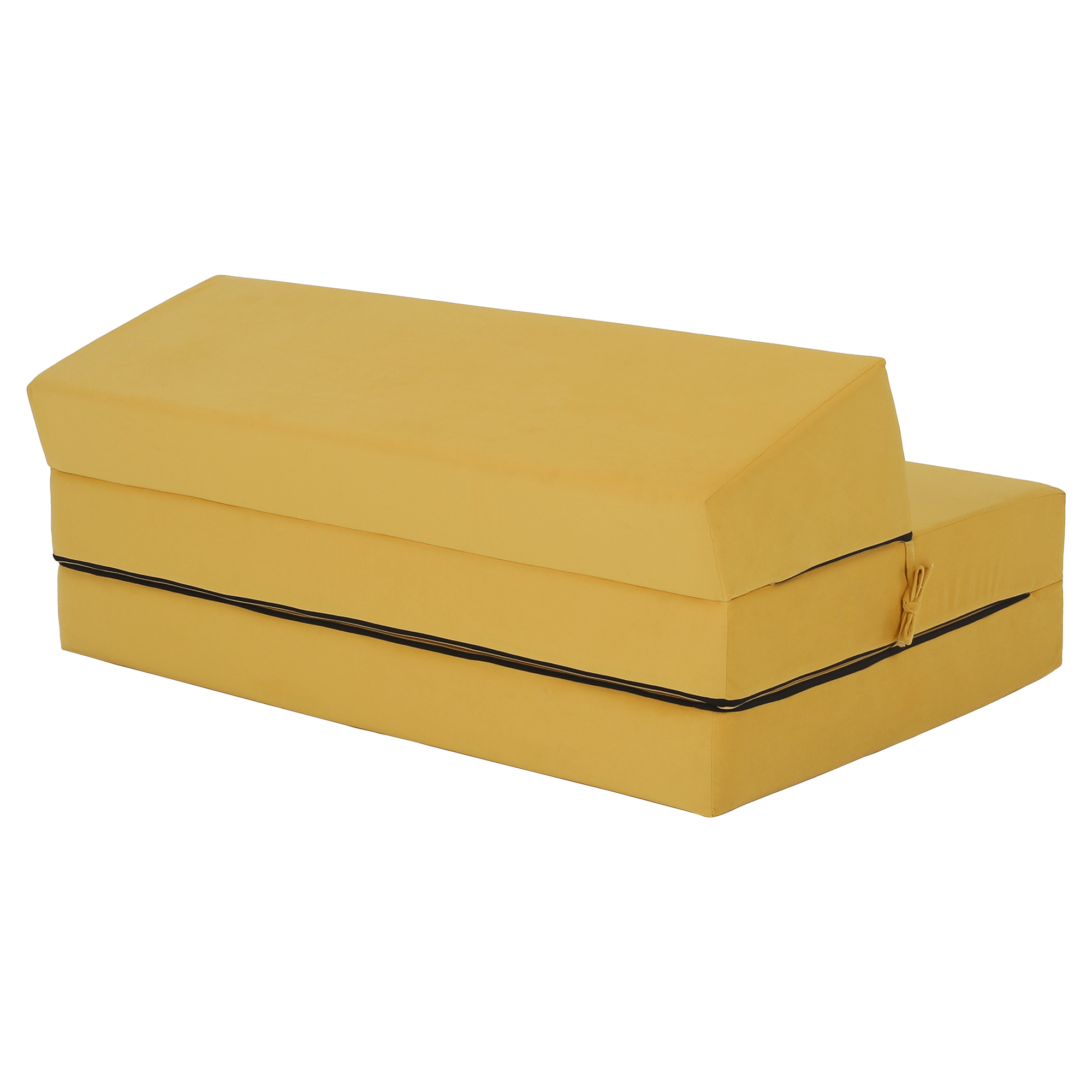 Saltea pliabilă/fotoliu extensibil SOURE, 2 in 1, galben, 120x82x52 cm Kondela