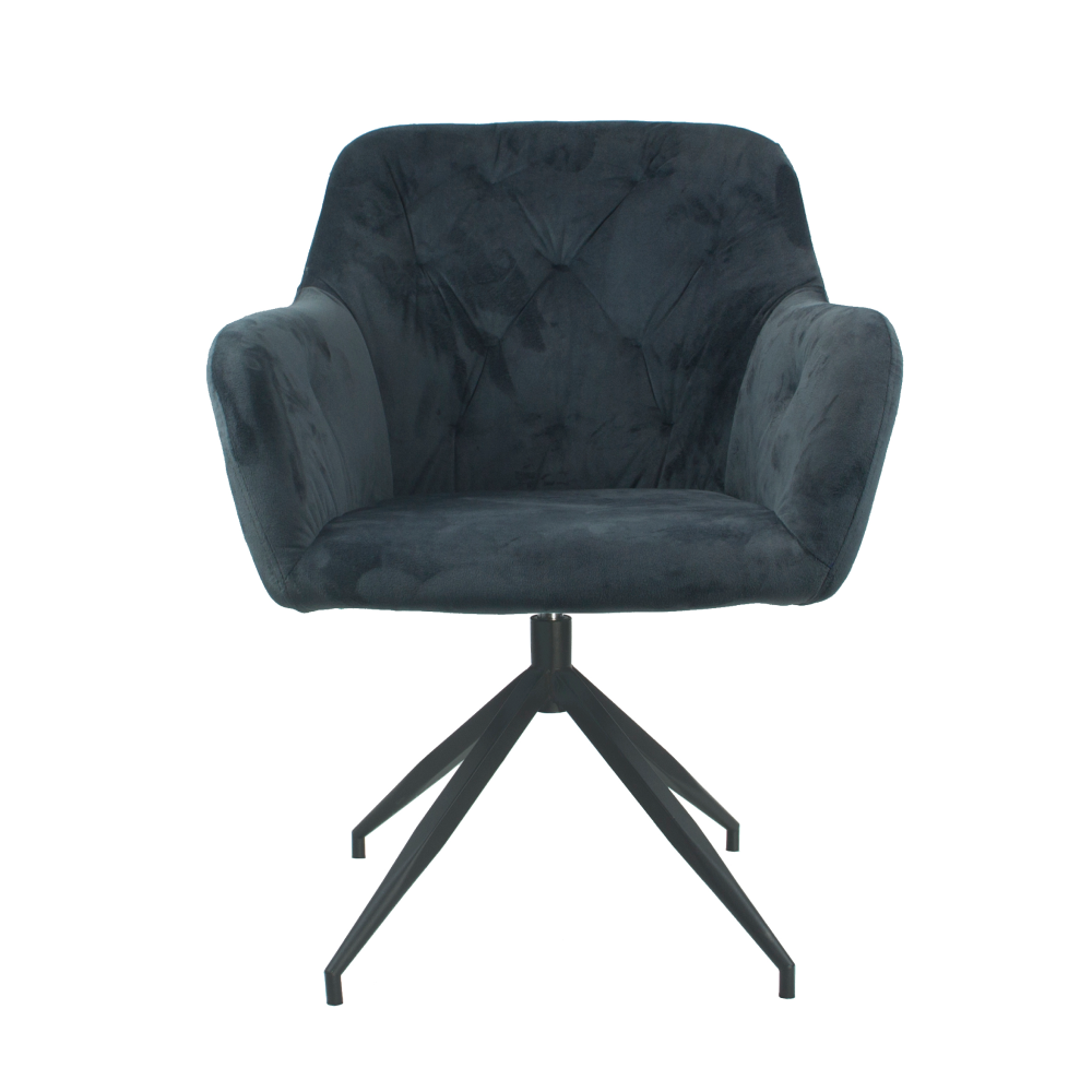 Scaun pivotant BAGNARA, țesătură de catifea gri închis/negru, 66x66x83 cm Kondela