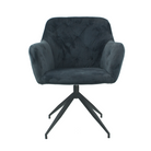 Scaun pivotant BAGNARA, țesătură de catifea gri închis/negru, 66x66x83 cm Kondela