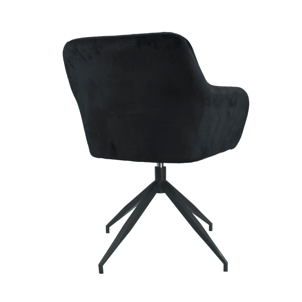 Scaun pivotant BAGNARA, țesătură de catifea gri închis/negru, 66x66x83 cm Kondela