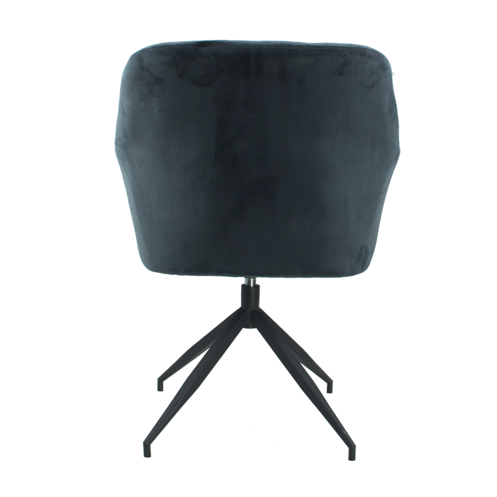 Scaun pivotant BAGNARA, țesătură de catifea gri închis/negru, 66x66x83 cm Kondela