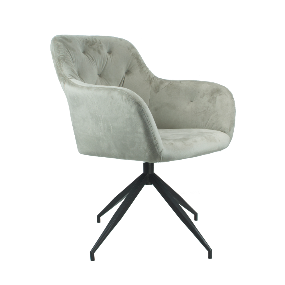 Scaun pivotant BAGNARA, țesătură de catifea maro-gri/negru, 66x66x83 cm Kondela