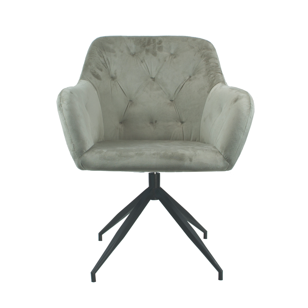 Scaun pivotant BAGNARA, țesătură de catifea maro-gri/negru, 66x66x83 cm Kondela
