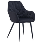 Fotoliu de design SILVI, material Velvet negru, țesătură Velvet/metal, 54x62x87 cm Kondela