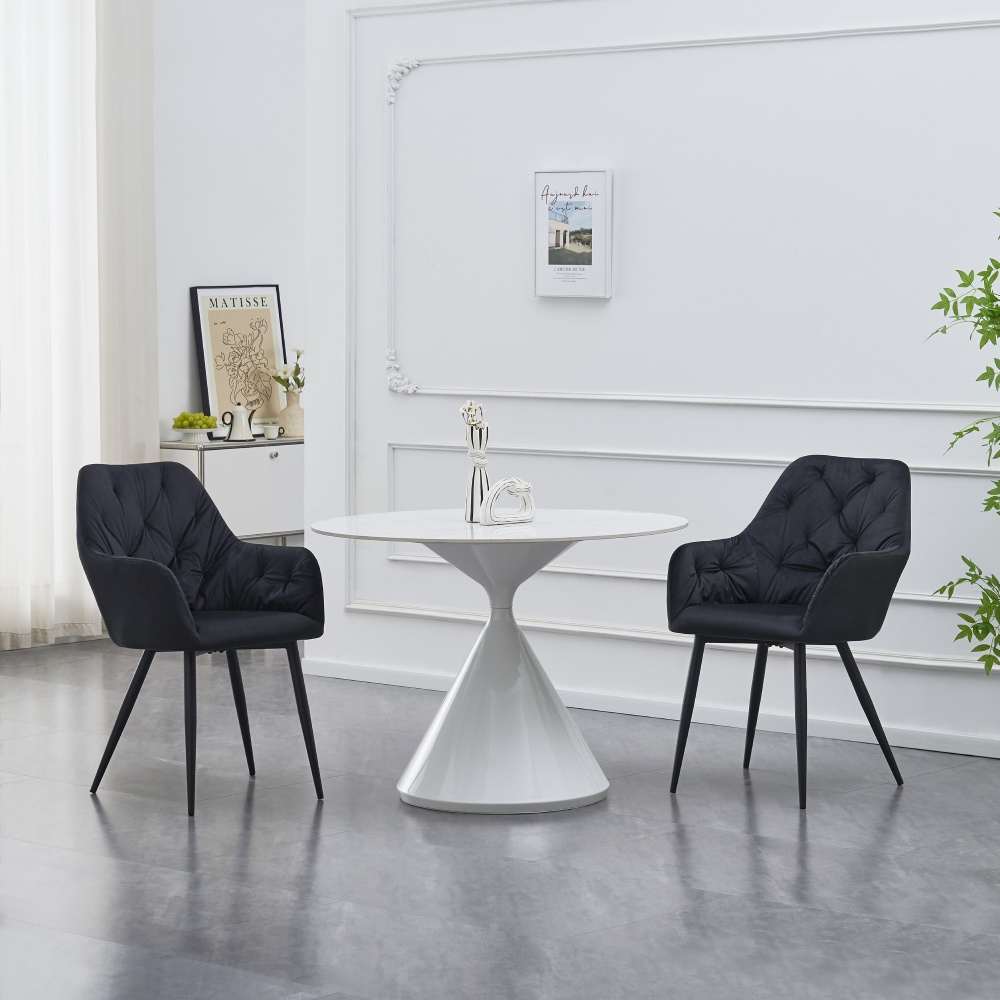 Fotoliu de design SILVI, material Velvet negru, țesătură Velvet/metal, 54x62x87 cm Kondela