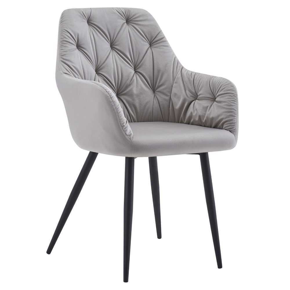 Fotoliu de design SILVI, material Velvet gri, țesătură Velvet/metal, 54x62x87 cm Kondela