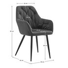 Fotoliu de design SILVI, material Velvet gri închis, țesătură Velvet/metal, 54x62x87 cm Kondela