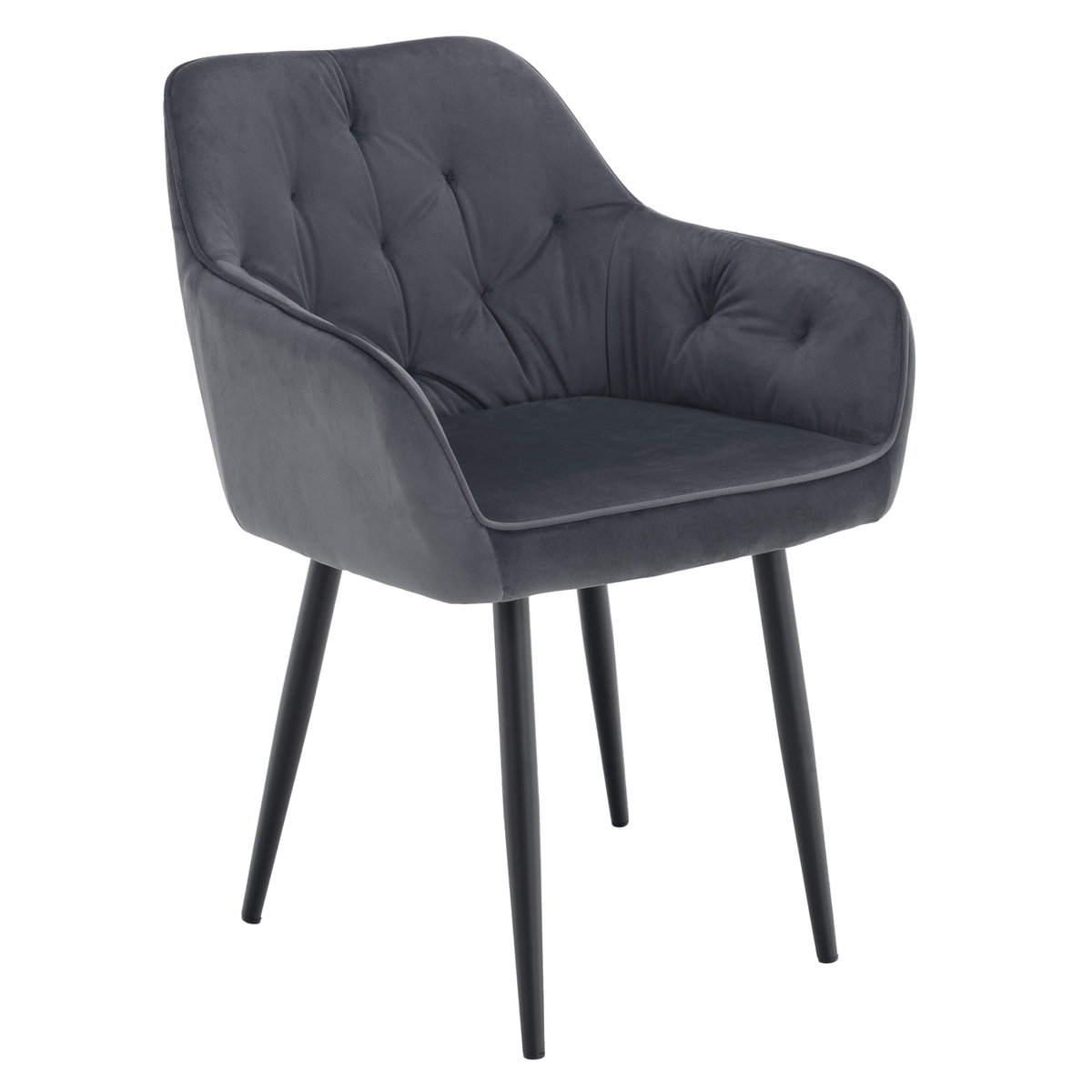 Fotoliu de design SILVI, material Velvet gri, 58.5x62x81 cm Kondela