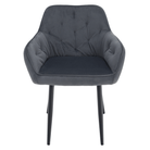 Fotoliu de design SILVI, material Velvet gri, 58.5x62x81 cm Kondela
