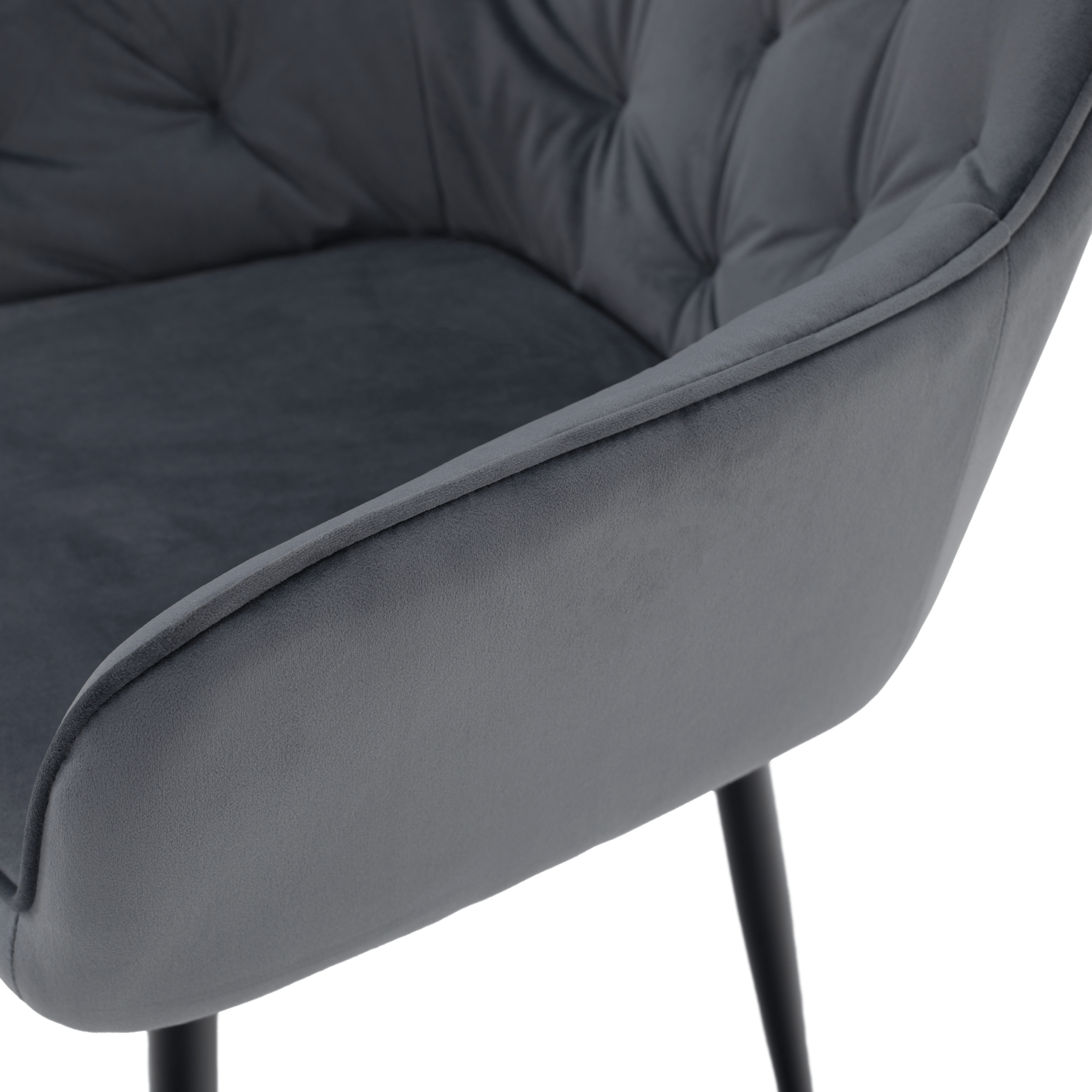 Fotoliu de design SILVI, material Velvet gri, 58.5x62x81 cm Kondela