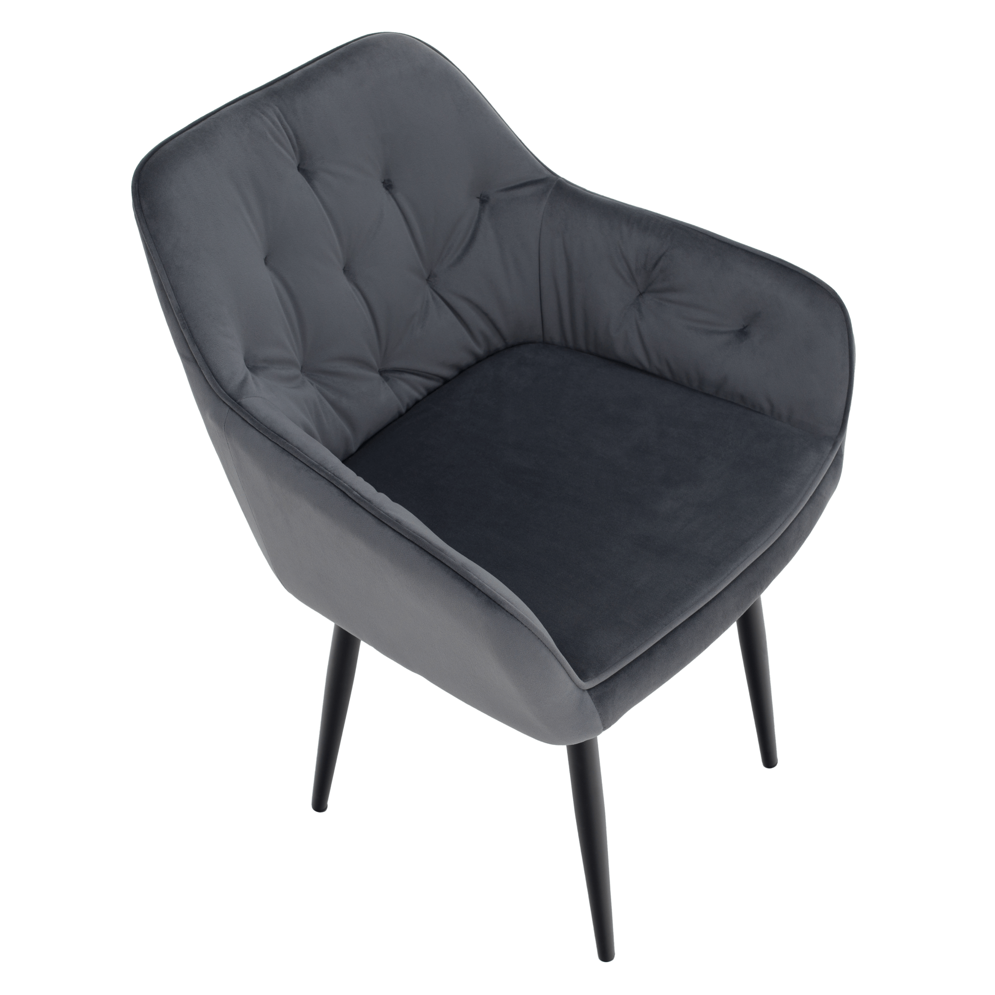 Fotoliu de design SILVI, material Velvet gri, 58.5x62x81 cm Kondela
