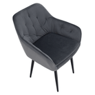 Fotoliu de design SILVI, material Velvet gri, 58.5x62x81 cm Kondela