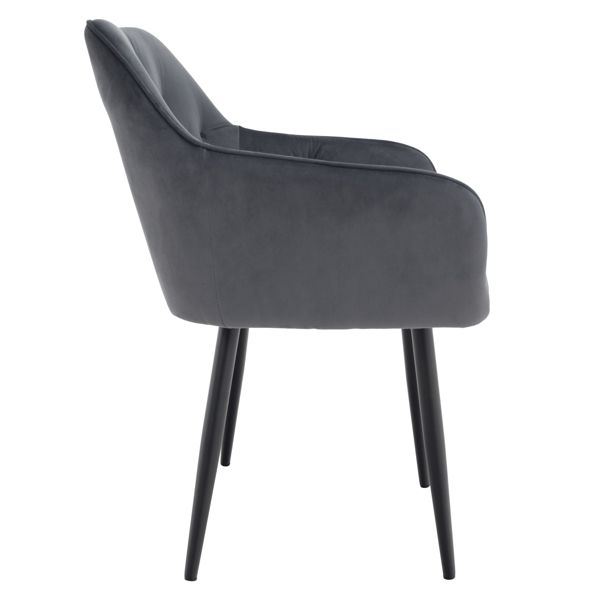 Fotoliu de design SILVI, material Velvet gri, 58.5x62x81 cm Kondela