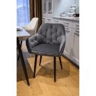 Fotoliu de design SILVI, material Velvet gri, 58.5x62x81 cm Kondela