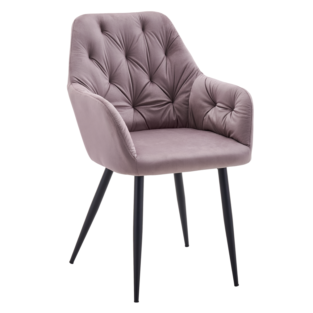 Fotoliu de design SILVI, material Velvet roz, țesătură Velvet/metal, 54x62x87 cm Kondela