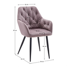 Fotoliu de design SILVI, material Velvet roz, țesătură Velvet/metal, 54x62x87 cm Kondela