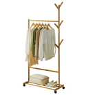 Stander haine PAZIN TIP 2, bambus, lățime 60 cm, 80x37x180 cm Kondela