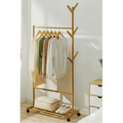 Stander haine PAZIN TIP 2, bambus, lățime 60 cm, 80x37x180 cm Kondela