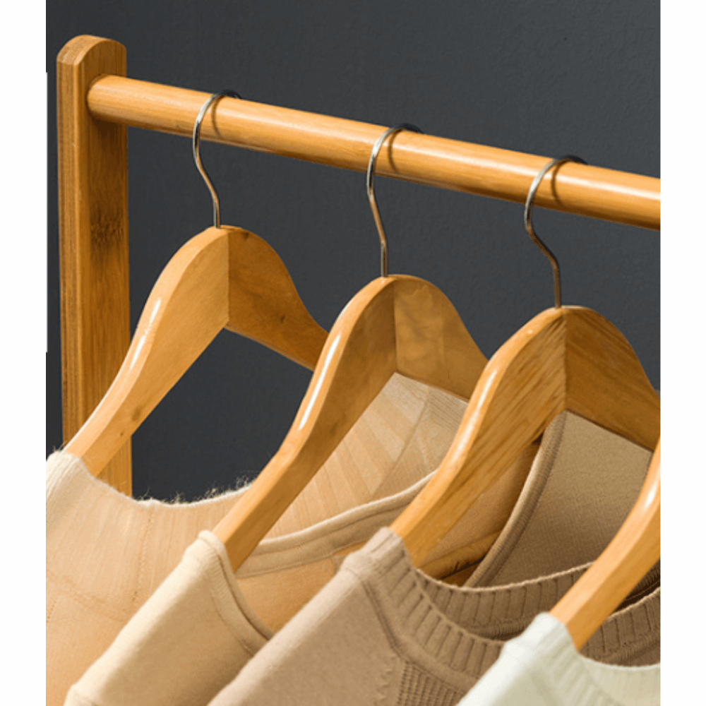 Stander haine PAZIN TIP 2, bambus, lățime 60 cm, 80x37x180 cm Kondela