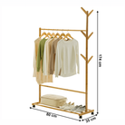 Stander haine PAZIN TIP 2, bambus, lățime 60 cm, 80x37x180 cm Kondela