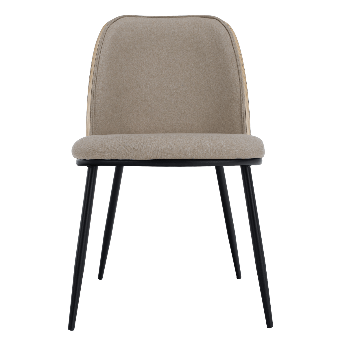 Scaun de sufragerie, bej-maroniu/lemn natural/negru, 50x59x83 cm Kondela