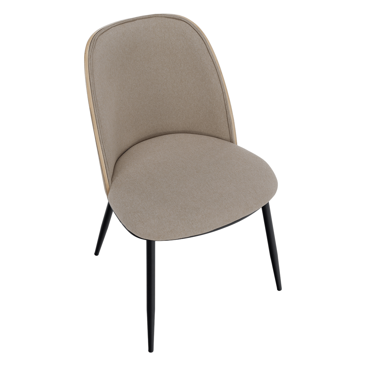 Scaun de sufragerie, bej-maroniu/lemn natural/negru, 50x59x83 cm Kondela