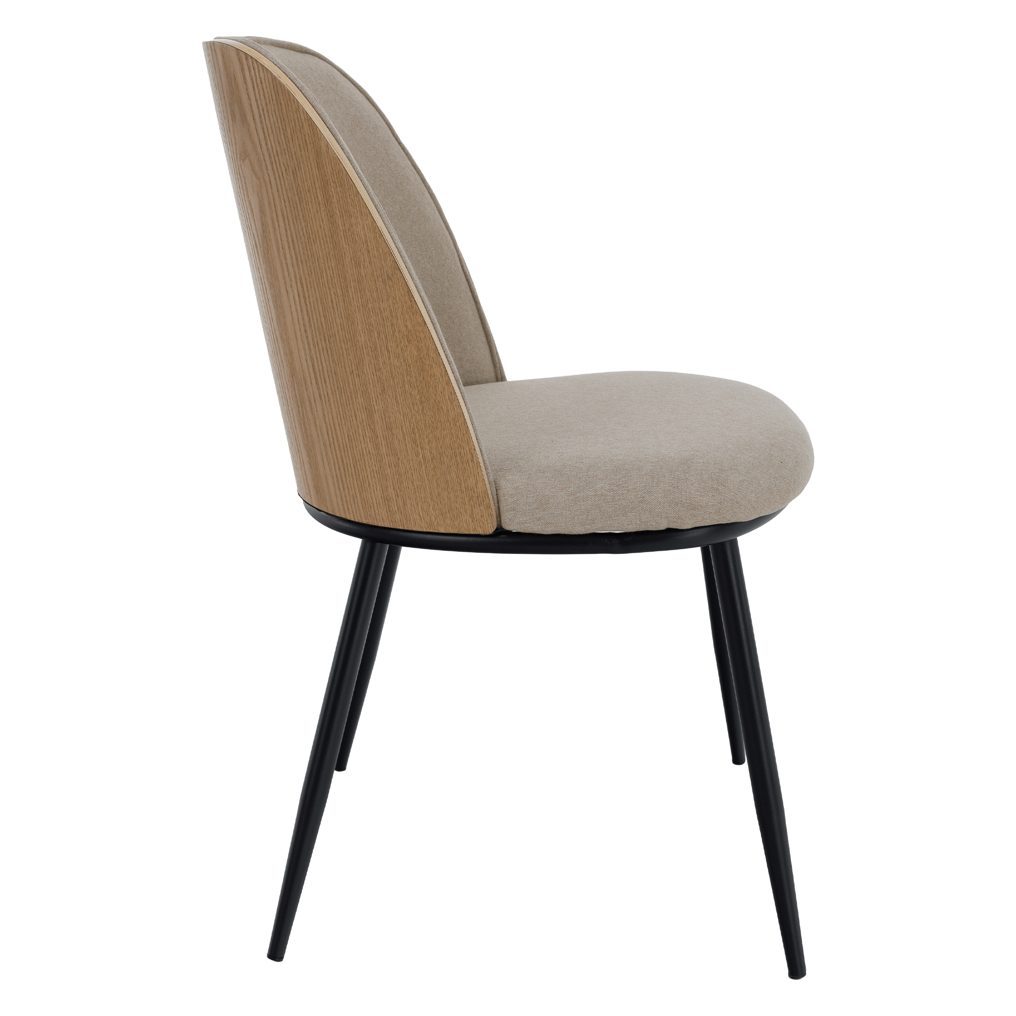 Scaun de sufragerie, bej-maroniu/lemn natural/negru, 50x59x83 cm Kondela