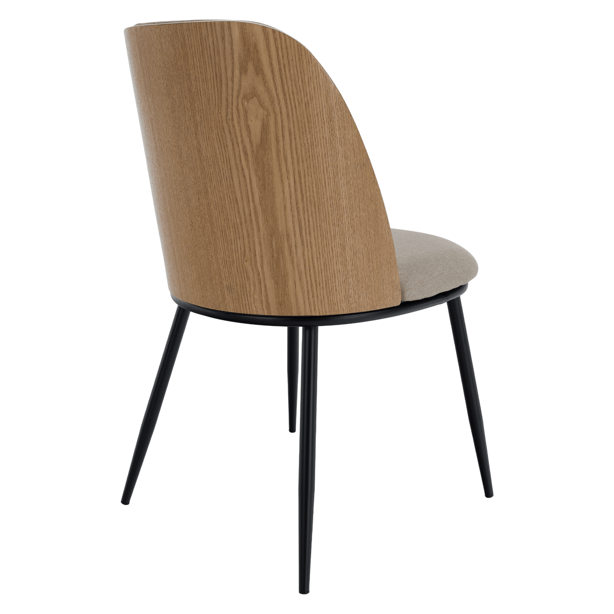 Scaun de sufragerie, bej-maroniu/lemn natural/negru, 50x59x83 cm Kondela