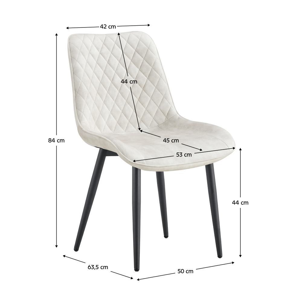 Scaun de dining MONDOVI TIP 1, crem/negru, 50x63.5x84 cm Kondela