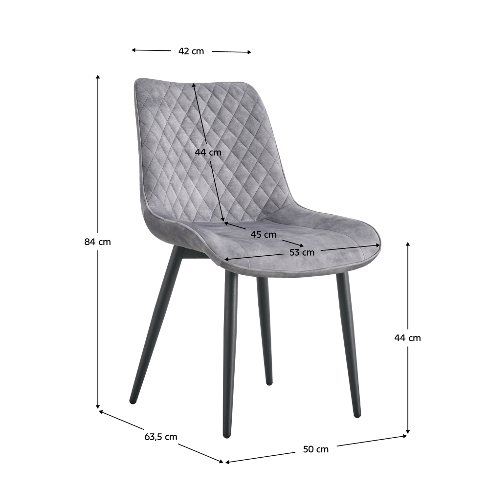 Scaun de dining MONDOVI TIP 1, gri deschis / negru, 50x63.5x84 cm Kondela