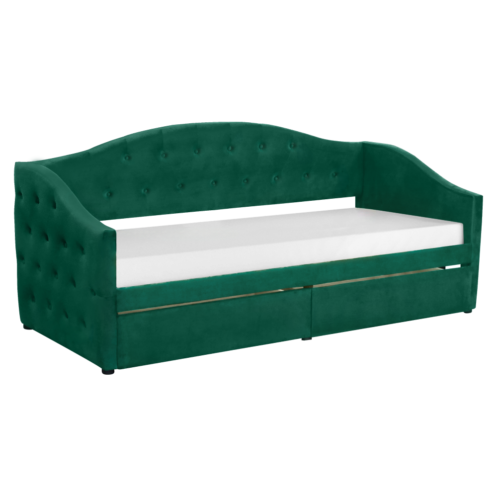 Pat cu spațiu de depozitare MONTORO, 90x200, țesătură Velvet catifea, 217x95x95 cm Kondela
