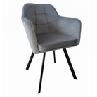 Fotoliu MALAUCENE, material de catifea gri/negru, țesătură Velvet/metal, 60x60x86 cm Kondela