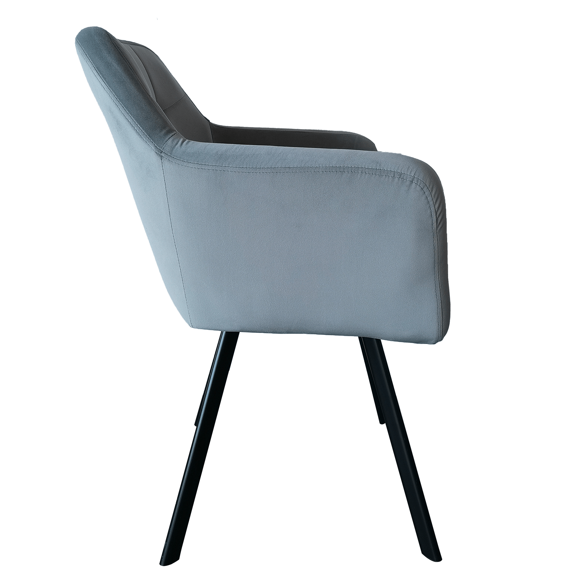 Fotoliu MALAUCENE, material de catifea gri/negru, țesătură Velvet/metal, 60x60x86 cm Kondela