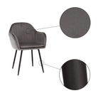 Fotoliu de design BASSANO, țesătură catifea gri, catifea/metal, 56x55x82 cm Kondela