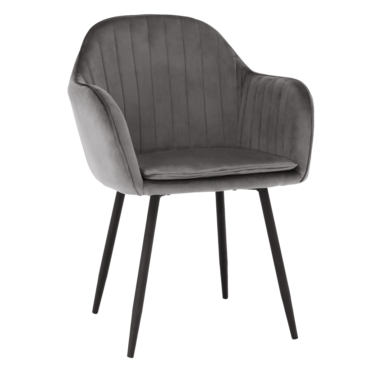 Fotoliu de design BASSANO, țesătură catifea gri, catifea/metal, 56x55x82 cm Kondela