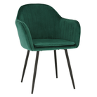 Fotoliu de design BASSANO, catifea Velvet smarald, catifea/metal, 56x55x82 cm Kondela