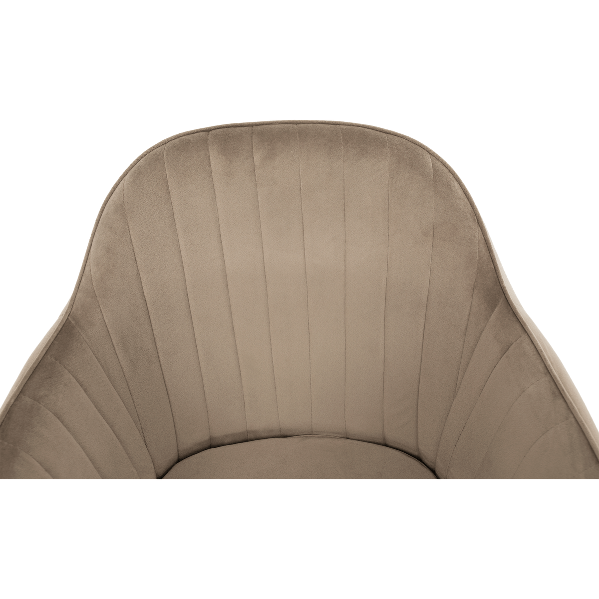 Fotoliu de design BASSANO, catifea Velvet gri maroniu Taupe, catifea/metal, 56x55x82 cm Kondela